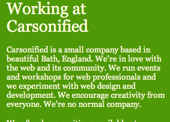 working at carsonified